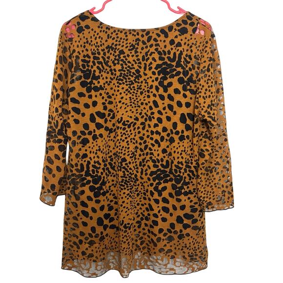 MiracleBody by MiracleSuit Animal Print 3/4 Sleeve Slimming Tunic Size XL Sheer - Picture 2 of 6